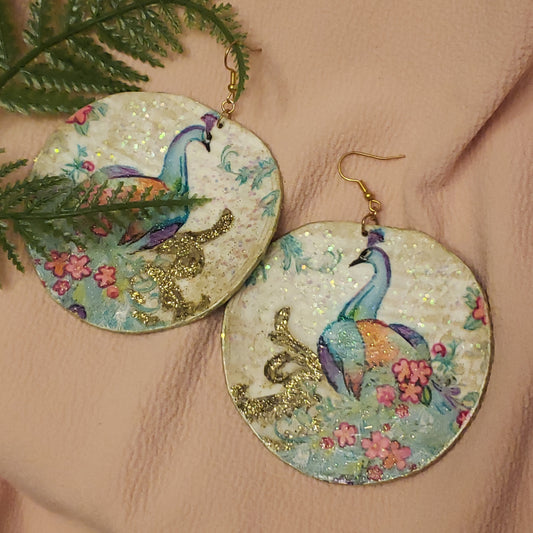 Peacock Paper Earrings